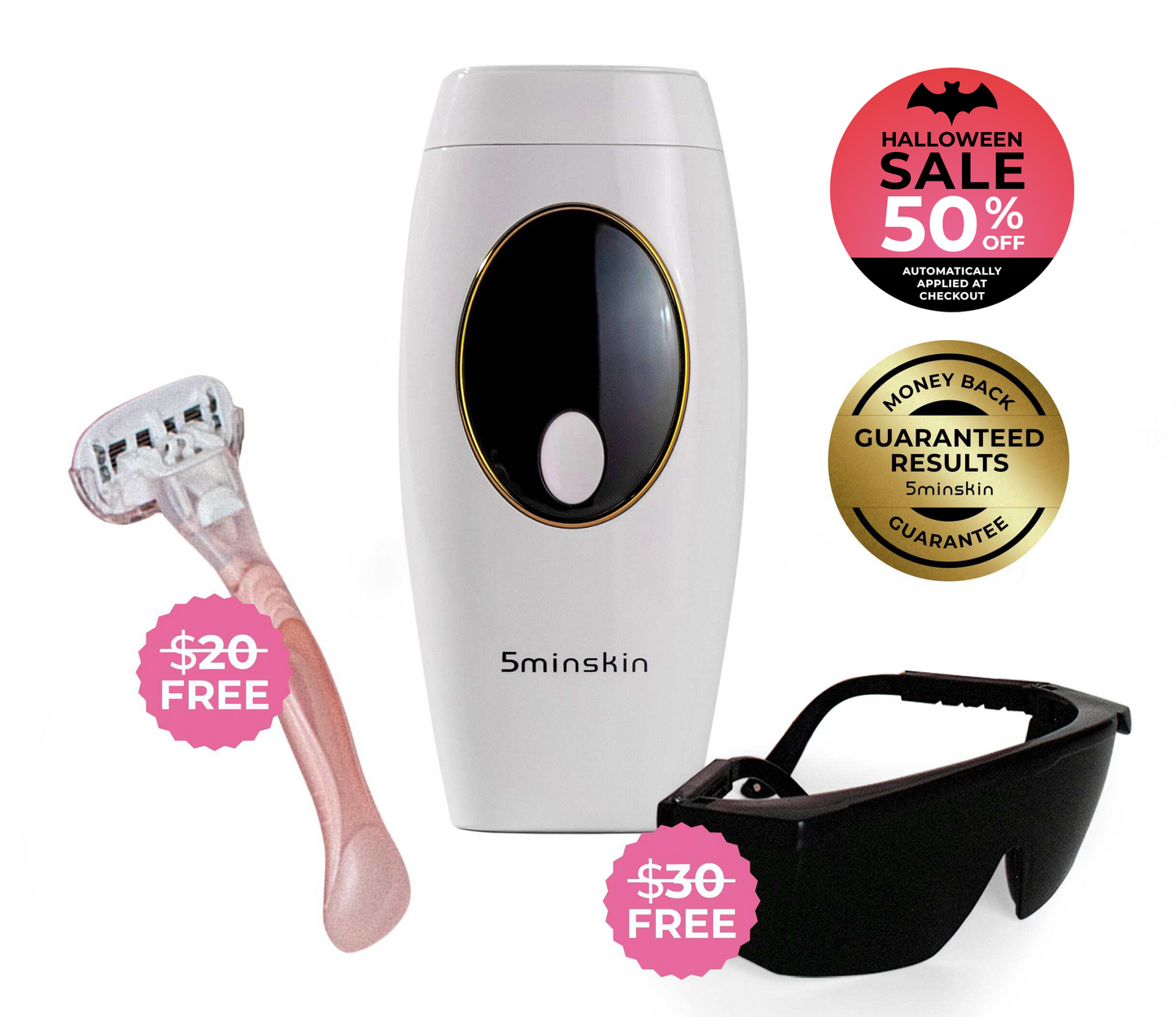 COMBINÉ D'ÉPILATION LASER À DOMICILE 5MINSKIN